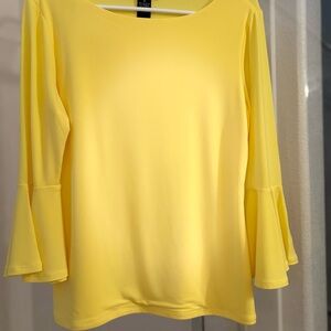 Grace Yellow Women's Blouse with Bell Sleeves